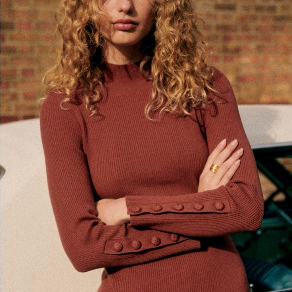 Sezane x Laura Brown Hayley Jumper in Chestnut NWT XXS